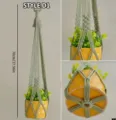 Variante de suspension pour plante en macramé bohème fait main, panier suspendu. - Style 1