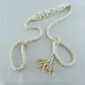 Tracolla per tappetino yoga in macramé fatta a mano con anelli di legno, portatile e leggera. - Stile 6