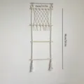 Macrame wall hanging organizer for bows headbands cotton rope storage rack boho kids room decor - Style 1 Without Clips