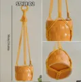 Suspension de plante en macramé faite à la main avec pot en céramique, panier suspendu 50cm - Style 2