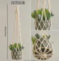 Suspension de plante en corde de coton tissée à la main, panier suspendu de 90cm pour décoration. - Style 3
