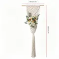 Handgemaakte macramé wandhanger met gedroogde bloemen Scandinavische woondecoratie. - L