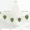 Macrame corner toy hammock, handmade cotton rope stuffed animal storage net for kids room. - Leaf Triangle Net Style 1