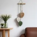 Bohemian handmade cotton rope leaf wall hanging macrame tapestry room wall decor detail - Coffee Series