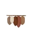 Bohemian handmade woven leaf cotton rope wall hanging tapestry for stylish interior decor. - Natural Wood Stick Without Splicing