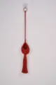 CESTELLO SOSPESO IN CORDA DI COTONE MACRAMÈ FATTO A MANO PER PIANTE ARIA ROSSO RUGGINE - Un Rosso Dorato