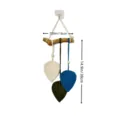 Handmade macrame wall hanging bohemian cotton rope leaf tapestry for home decor 38cm - Blue Series