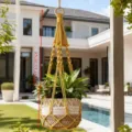 Porte-plante en macramé fait main bohème, élégant panier suspendu tissé pour pots de fleurs. - Style 6