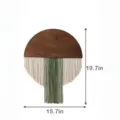Nordic half-round wooden macrame wall hanging bohemian cotton fringe tapestries home decor - Green Tassel Tapestry / Green