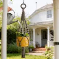 Suspension pour plante en macramé boho coton fait main pot de fleurs citrouille jaune - Style A