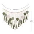 Handmade macrame leaf wall hanging with wooden beads, bohemian decor for living room. - Tassel