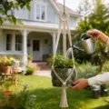 Suspension de Plante en Macramé Bohème Panier Suspendu en Corde de Coton avec Pot en Céramique - Style B
