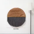 Semi-circular wood tassel wall hanging Nordic cotton handmade tapestry for living room decor - Semi-Circle Tapestry / 25cm Diameter / Gray