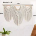 Boho Macrame Wall Hanging Woven Tapestry with Wooden Rod and Tassels for Living Room - Style 2