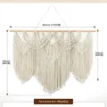 Bohemian handmade woven macrame wall hanging with wooden stick for living room decor. - Style 6