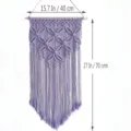 Purple macrame wall hanging handmade cotton woven tapestry bohemian home decor 40x70cm - Lavender