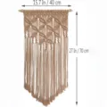 Handmade woven macrame wall hanging bohemian cotton rope tapestry for nordic home decor. - Coffee