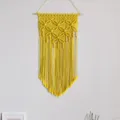 Yellow Woven Macrame Wall Hanging Bohemian Cotton Tapestry Boho Home Decor Wall Art - Yellow