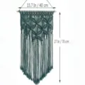 Handmade Woven Bohemian Macrame Wall Hanging Dark Green Cotton Tapestry Home Decor - Dark Green