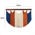 Bohemian Macrame Wall Hanging Large Woven Tapestry with Wooden Dowel for Home Decor 120cm - Style 6