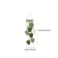 Bohemian Macrame Leaf Wall Hanging Hand Woven Cotton Fringe Tapestry Green Decor - Small