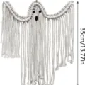 Halloween white ghost macrame wall hanging party background decoration handmade 35cm decor - Style 1