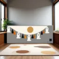 Halloween handmade ghost garland backdrop banner party hanging decoration black white style - Style 3