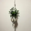 Colgador de plantas de macramé cuerda de algodón cesta colgante para macetas decoración - Blanco Roto