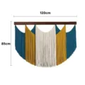 Bohemian handmade macrame wall hanging with wooden rod, multicolored tassels, 120x85cm decor. - Style 8