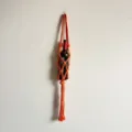 Sac en filet de vin rouge tissé en corde de coton fait main support de bouteille réutilisable - 86cm / Orange