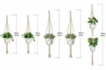 Colgador de plantas de macramé hecho a mano cesta colgante de cuerda de algodón jardín - Conjunto Simple de 5 Piezas