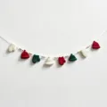 Ghirlanda natalizia fatta a mano all'uncinetto con cappellini e guanti, decorazione per feste. - 10cmX200cm / Guanti Cappello Colore Natale