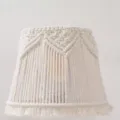 Bohemian macrame lampshade hand-woven cotton thread pendant light cover beige decor - Style 2 (Shade Only)