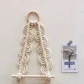Nordic handmade woven macrame wall hanging paper towel holder boho room decor item - 30x30cm Small Flower