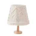 Bohemian woven table lamp with wooden base, handmade beige macrame bedside light SKU - Style 3 (Complete with Bulb)