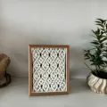 Bohemian handmade woven tapestry photo frame Nordic style desktop wall hanging decor SKU - Light Walnut Wood Grain