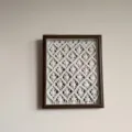 Bohemian handmade woven macrame wall hanging photo frame Nordic style home decor piece. - Plain Dark Walnut