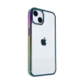 Transparent electroplated rainbow bumper phone case compatible with iPhone 13 Pro, sleek design. - Blue / iPhone12/12PRO