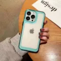 Coque de téléphone en acrylique transparent avec cadre bicolore pour iPhone, protection. - iPhone 7/8 / Bleu