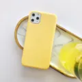 Einfarbige Silikon Handyhülle kompatibel mit iPhone, weiche Schutzhülle Rückseite. - TPU Gelb / iPhone XR