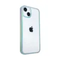 Transparante iriserende bumper telefoonhoesje voor iPhone, stijlvolle beschermende cover. - Gletsjerblauw