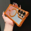 Luxury Samsung Galaxy S24 S25 S26 Ultra Electroplated Glitter Magnetic Case Cover - Titanium Orange / Samsung S26 Ultra