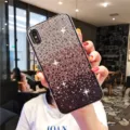 Gradient rhinestone phone case with sparkling full coverage diamonds for smartphone protection - iPhone 7/8 / Purple