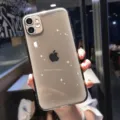 Glitter TPU phone case for iPhone, candy color shiny full coverage protective cover. - iPhone X/XS / Transparent Black