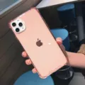 Funda de teléfono de TPU transparente con protección de esquinas para iPhone 14 Pro Max 16 - Estilo iPhone 7/8 / Rosa