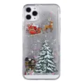 Carcasa de teléfono líquido brillante Navidad iPhone, bonita funda árbol nieve Papá Noel. - Navidad Arena Movediza / iPhone 11 / Multicolor