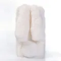 Hermosa funda de teléfono de peluche con orejas de conejo, detalle de protección. - Blanco / iphone11