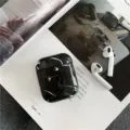 Black marble protective case compatible with AirPods 2 wireless earphones, sleek design. - Black / AirPods Pro
