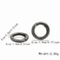 Antique silver alloy round spring ring keychain DIY connector variant display item. - Round Open Spring Ring (HJ0156) / Diameter 1.9cm Wire Gauge 0.3cm / Antique Silver