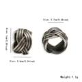 Perle d'espacement vintage tressée trou large alliage vieilli bracelet homme accessoire - Style de Corde Tissée (HJ0145-3) / 10 Pièces/Paquet / Noir ancien